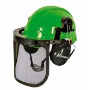Casque de protection 3 en 1 visire grillage oreillettes antibruit