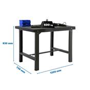 Établi métal anthracite capacité charge 600 kgs dim.830x1200x730mm à visser