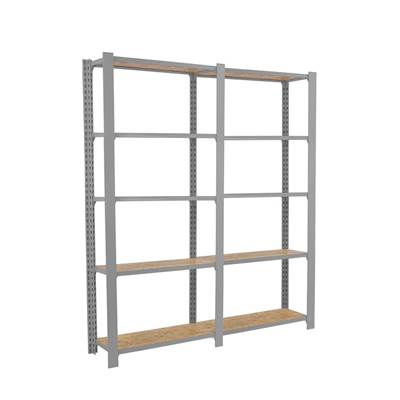 Étagère en métal gris osb 10 étagères charge 200 kgs dim.2100x1600x300mm sans vis