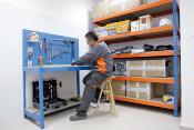 Étagère en métal bleu orange bois 10 étagères 600 kgs dim.2500x1500x600mm sans vis