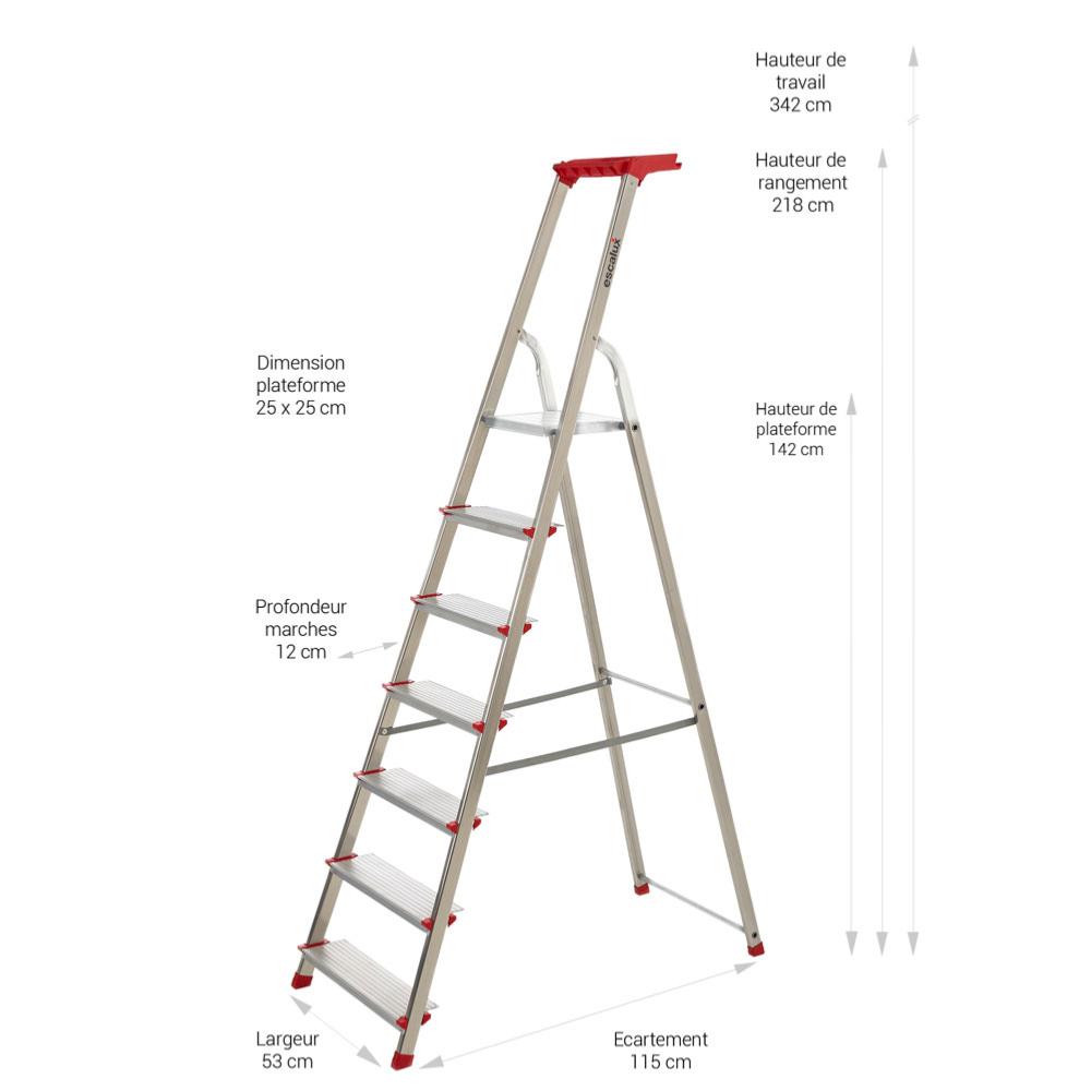 Escabeau professionnel 7 marches ESCALUX - Mr.Bricolage