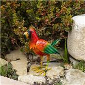 Perroquet orange solaire décoration jardin 1 led couleur hauteur 25cm