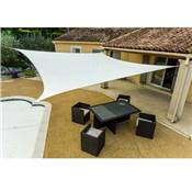 Voile d'ombrage carré blanc 160g/m2 dim.5x5x5m
