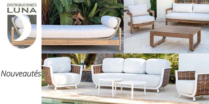 Nouveauté mobilier de jardin design tendance en aluminium et bois LUNA, Chez Bricommerce !