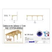 Abri carport Toit Plat Adossé, Bois DOUGLAS Français