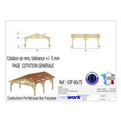 Abri Deux Pentes, Bois DOUGLAS Français, Carport, Auvent, Abri voiture