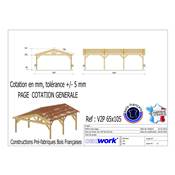 Abri Deux Pentes, Bois DOUGLAS Français, Carport, Auvent, Abri voiture
