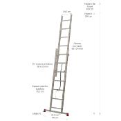 Échelle transformable 2 plans 2x7 échelons