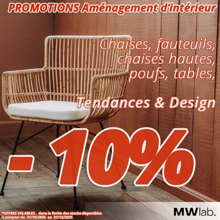  10% de remise pour un intérieur Cosi avec le mobilier MWLAB chez Bricommerce