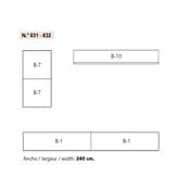 Ramis BLOCK, composition de 5 modules, largeur 240 cm