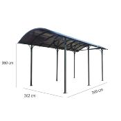 Carport Aluminium pour camionnette, camping-car, caravane et bateau surface extérieure 27,51 m2