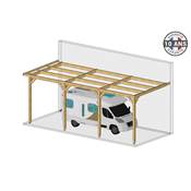 Abri Toit Plat Adossé Bois Douglas France Carport Auvent Camping-car 500x800cm H 320cm
