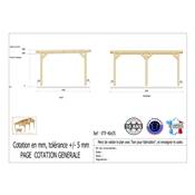 Abri Toit Plat Bois Douglas France Carport Auvent voiture 400x550cm H 250cm