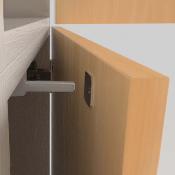 Lot 10 serrures porte visser dans meuble réglage Push Lite long. 80mm Amortisseur plastique Gris