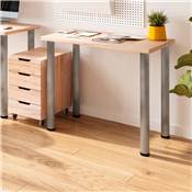 Lot 4 pieds table diam. 60mm H 710mm Acier Nickel satiné
