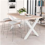Jeu pieds Cross table larg. 695mm Acier blanc