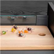 Tiroir ext. Vertex 40kg côtés verre 93mm haut 500mm prof. Acier alu. Verre Anthracite