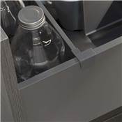 Kit d'accessoires séparation intérieurs tiroirs larg. 600 mm alu. plastique Anthracite