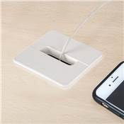 Passe-câble table Plastwin plastique blanc plastique