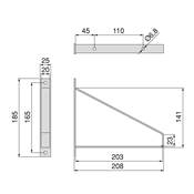 Jeu supports étagères bois Shelf forme triangulaire Acier noir