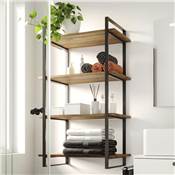 Kit Lader kit d'étagères cadre étagères haut. 1150mm Acier noir Bois