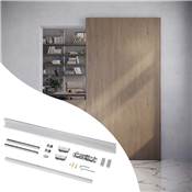 Kit quincaillerie porte coulissante bois Wall fermeture souple Acier alu. plastique