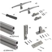 Kit cadre modulaire Zero matériel fixation murale alu. Zamak gris pierre