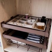 Kit panier métallique pour armoire dressing Moka