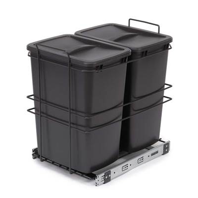 Poubelle recyclage montage inf. extraction manuelle cuisine Recycle 2x35L Anthracite