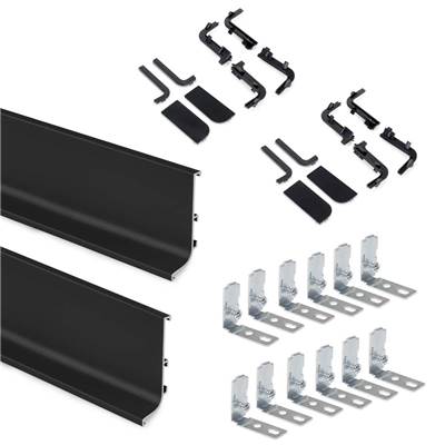 Kit 2 profils supérieurs Gola meubles cuisine long. 2,35m accessoires alu. noir