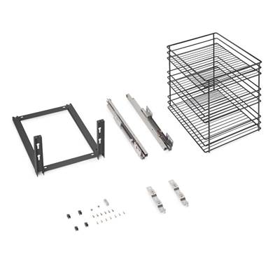 Chariot coulissant Titane fixation inf. f. amortie mod. 400mm acier antracite