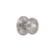 Bouton porte d'entrée Modèle Fedora diam.70mm poignée Acier inoxydable Nickel satiné