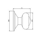 Bouton porte d'entrée Modèle Fedora diam.70mm poignée Acier inoxydable Nickel satiné