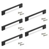 Lot 5 poignées meubles Montréal L192mm entraxe 160mm Zamak noir