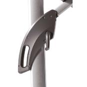 Parasol de jardin carré déporté 400x300cm mât 90x53mm gris tissus gris