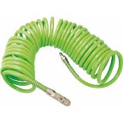 Tuyau air 10m spiralé 8x12mm BASF PU raccordé compresseur