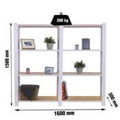 Étagère en métal blanc osb 8 étagères charge 200 kgs dim.1500x1600x300mm sans vis
