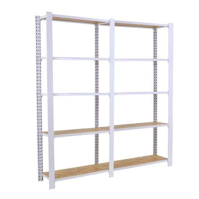 Étagère en métal blanc osb 10 étagères charge 200 kgs dim.2100x1600x300mm sans vis