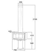 Cheminée de face panoramique 9.5 Kw