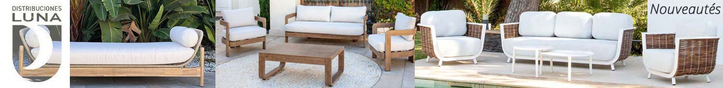 Nouveauté mobilier de jardin design tendance en aluminium et bois LUNA, Chez Bricommerce !