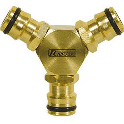 Raccord arrosage triple mâle laiton