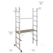 Échafaudage aluminium 6 en 1 HEXALUX 90