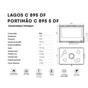 Pack Insert cheminée bois LAGOS-C-895-DF, 8KW, Cadre 4 côtés, dble face