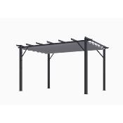 Pergola aluminium structure gris anthracite 12 m² toile d'ombrage
