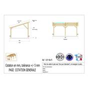 Abri 1 pente Bois Douglas France Carport Auvent voiture 400x750cm H 250cm