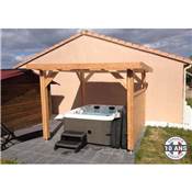 Abri Toit Plat Bois Douglas France Carport Auvent voiture 400x400cm H 250cm