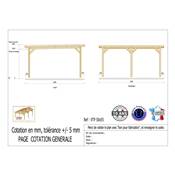 Abri Toit Plat Bois Douglas France Carport Auvent voiture 500x550cm H 250cm