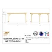 Abri Toit Plat Bois Douglas France Carport Auvent voiture 550x550cm H 250cm