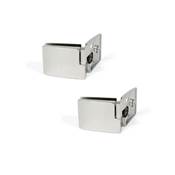 Jeu charnières portes verre centrales ép. 4-5mm Zamak Chromé brillant