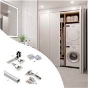 Kit quincaillerie 2 portes coulissantes pliantes armoire fermeture souple Twofold 4 Sans coulisse